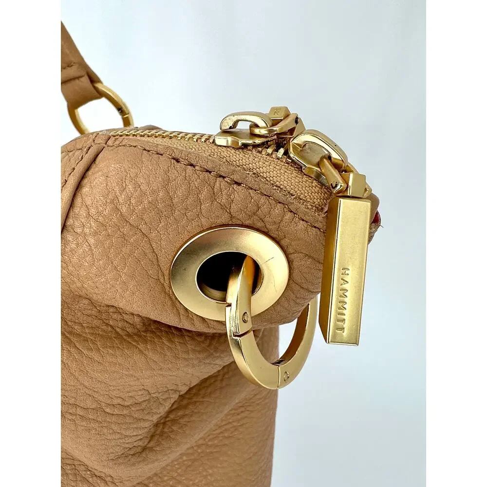 Hammitt Daniel Large Tan Toast Leather Studded Tote Brushed Gold Hardware NWT